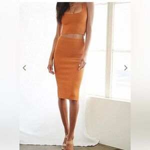 Ribbed skirt and tank top set